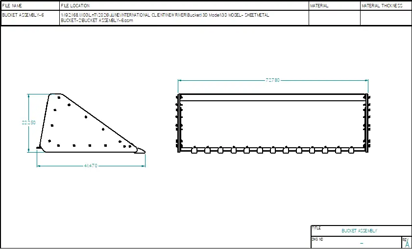 Bolted Front Loader Bucket Design & Manufacturing Documentation - Project Image 2
